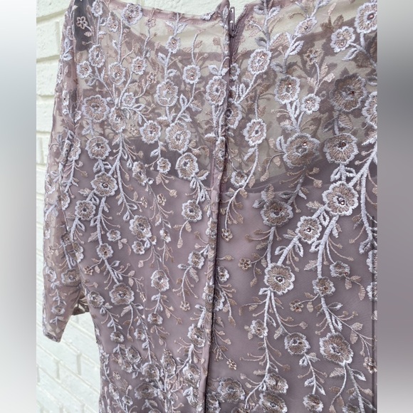 La Femme - Floral Lace A-Line Mother of the Bride Dress - Picture 8 of 16